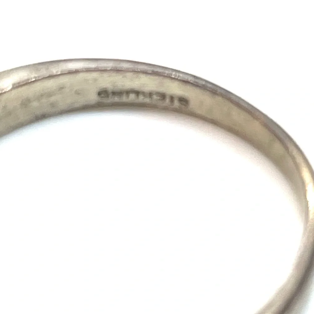 Very vintage sterling turquoise, stackable ring